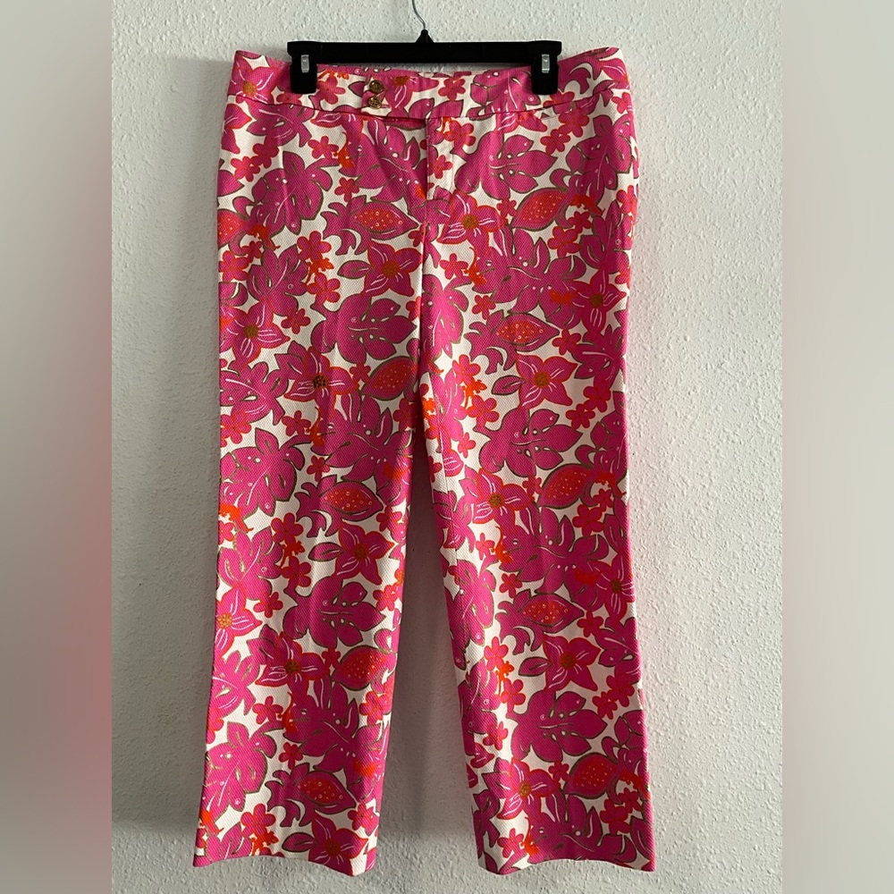 Lilly‎ Pulitzer Bailey Skinny Capri-Print  Pants Size 8